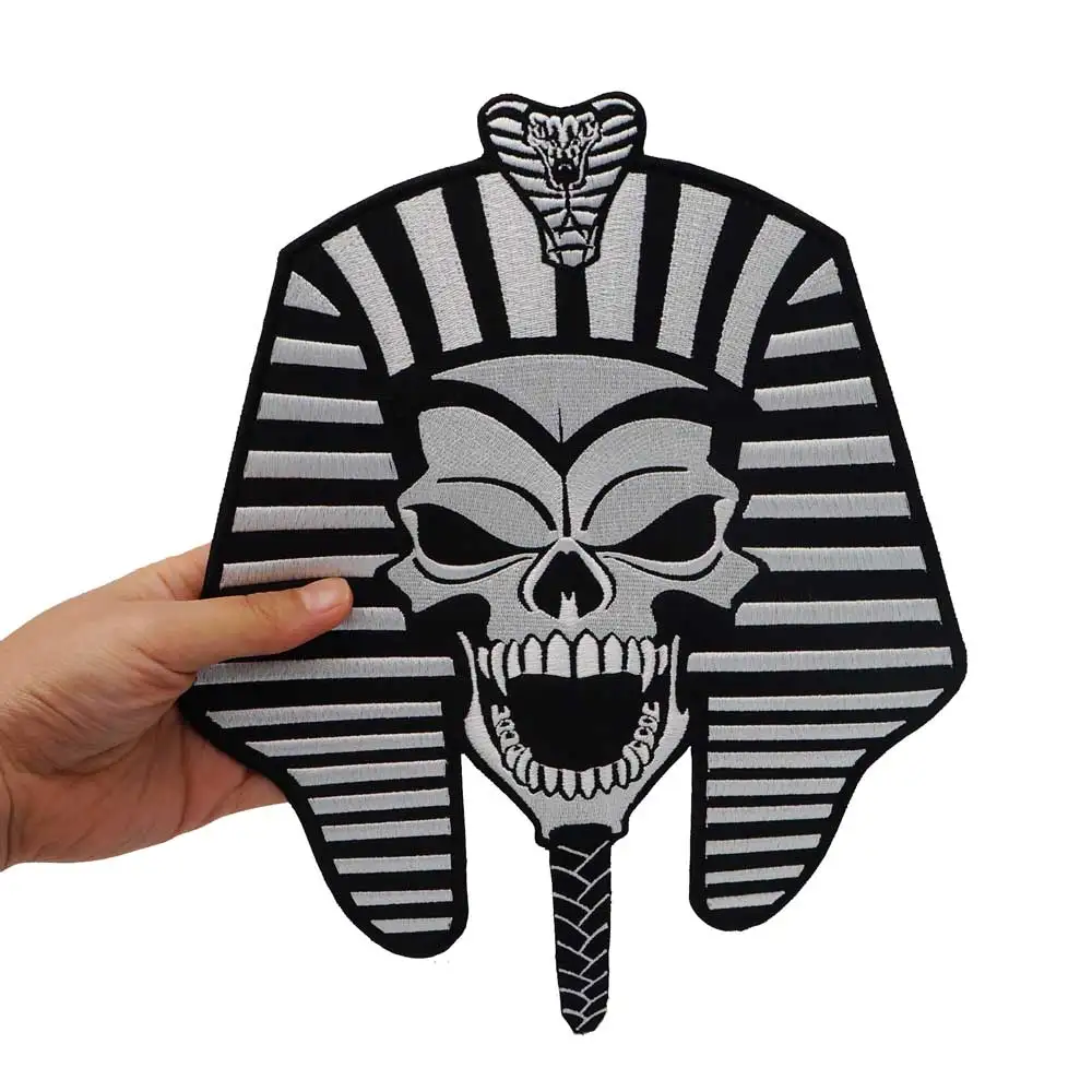 Большой Египетский мумий король Утюг на подложке вышитый швейный ярлык панк