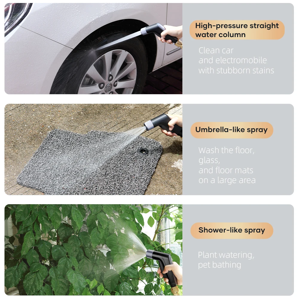 

ROCK Car Water Gun Metal High Pressure Cleaner Auto Car Washer Spray Car Washing Machine Electric Cleaning Auto Device Styling