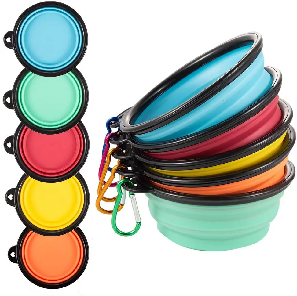 

Collapsible Dog Bowl Portable Silicone Plates Folding Cat Dog Bowls Outdoor Travel Pet Puppy Dog Feeder Food Container Dish