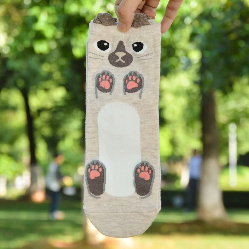Женские милые Носки с рисунком кота женские носки хлопковые 3D принтом Kawaii для
