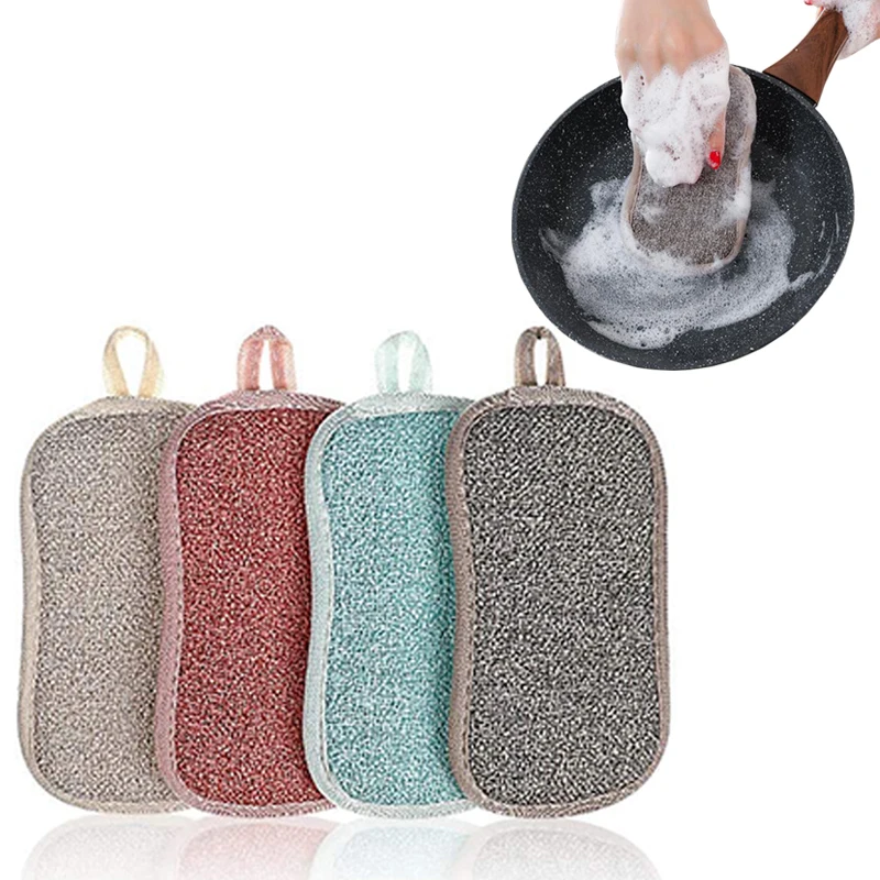 

10PCS Scrub Sponges for Dishes Microfiber Magic Sponge Non Stick Pot Cleaning Sponge Brush Kitchen Bathroom Cleaning Tool