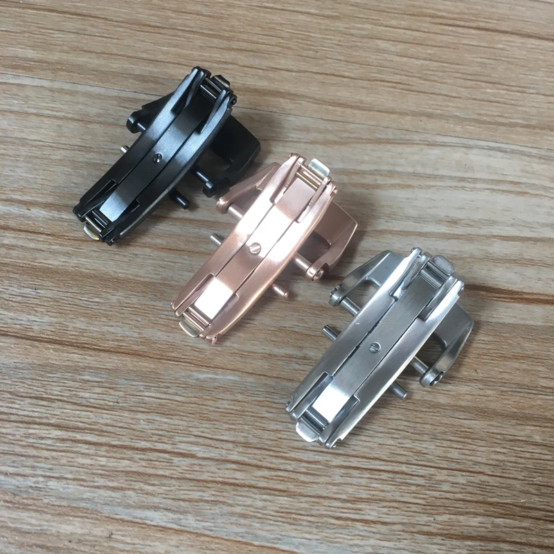 Brand  18mm 20mm Silver black RoseGold Pink stainless steel Butterfly  Buckle Replace For Richard Folding Clasp Mille RM