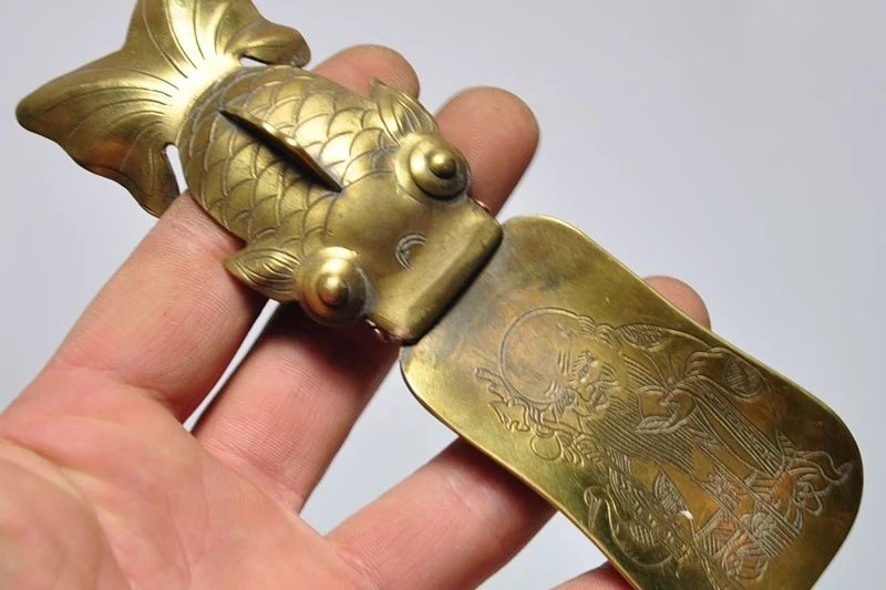 Китай коллекционирует старую бронзовую золотую рыбку Бог долголетия богатство