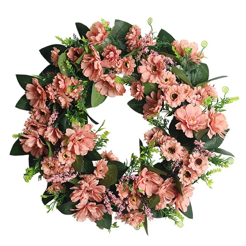 

Artificial Small Daisy Wreath for Front Door Window Wall Wedding Party Venue Layout Props Valentine's Day Home Decor