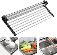kitchen accessories foldable dish drying rack drainer over sink organizer rack tray drainer household bathroom gadgets tool