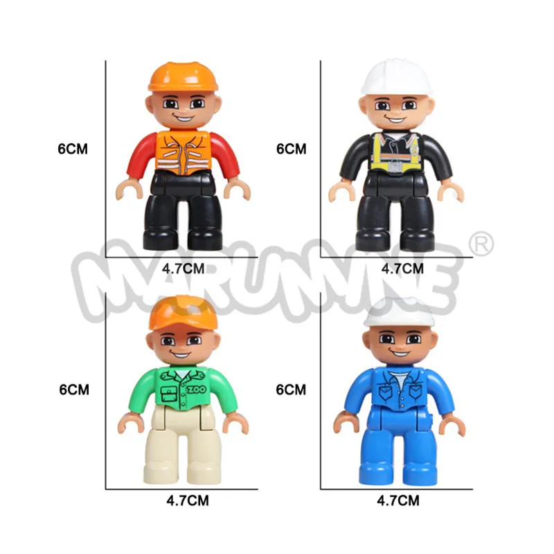 MARUMINE Duplo блочные фигурки 13 видов карьера аксессуары большие кирпичи части Дети Развивающие игрушки DIY для игр
