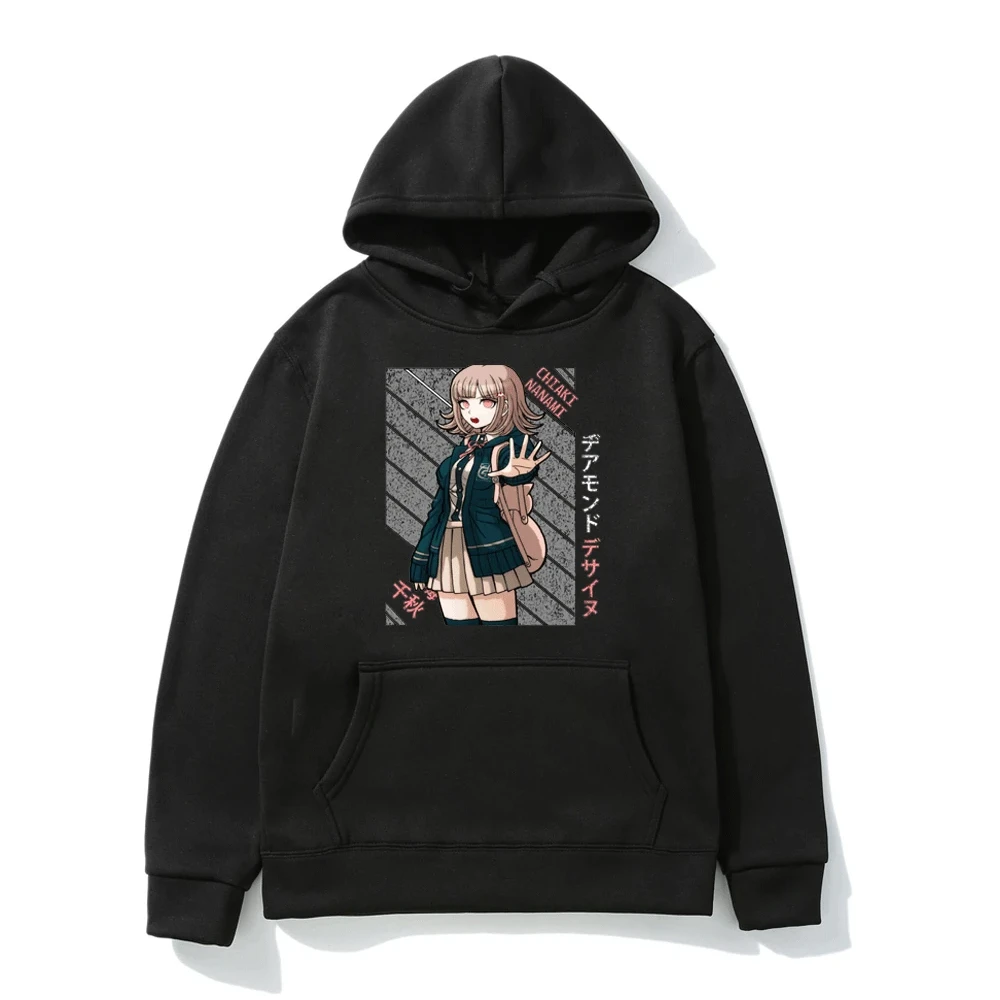 

Толстовки с капюшоном Chiaki Nanami Danganronpa для мужчин и женщин, осенне-зимний флисовый свитшот с капюшоном, свитшот с принтом манга, милый трениров...