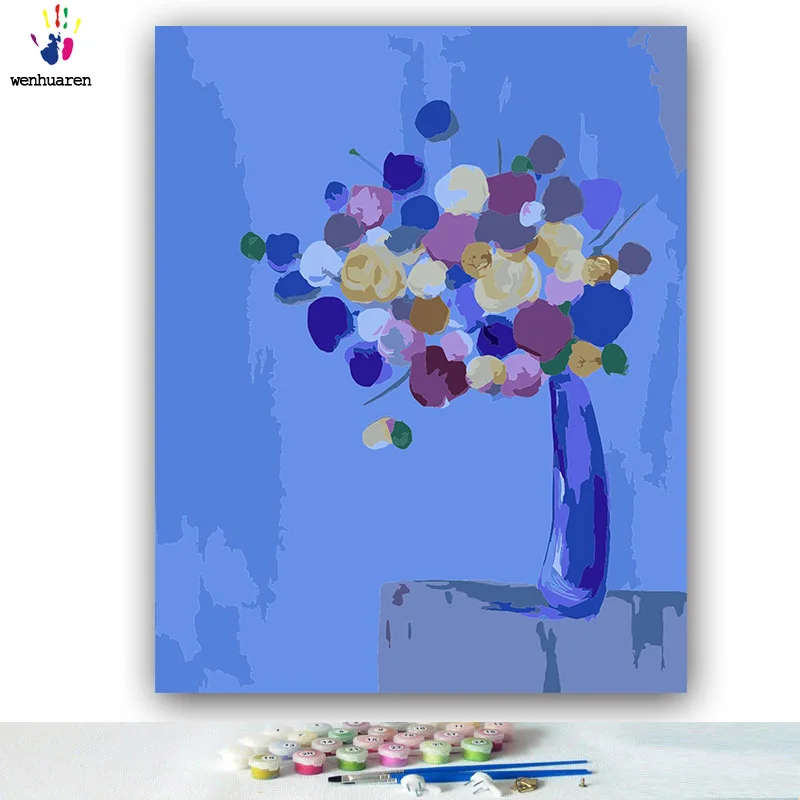 DIY картинки для раскраски по номерам с цветами желтый цветок композиция