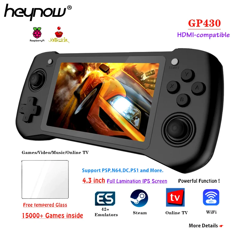 HEYNOW Raspberry Pi CM 3L GP430 Ретро игровая консоль 4 3 дюйма IPS Retropie OS Wifi TV HD Выход онлайн ТВ