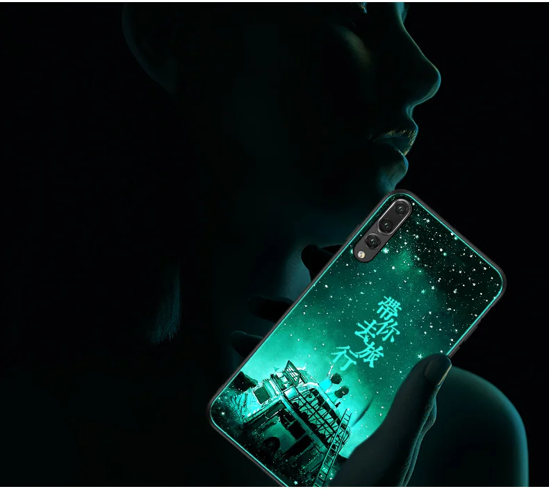 Светящийся чехол для телефона huawei Honor Play 20 Pro 10 9 8 Lite 8X Max для mate 20 P30 P20 Lite Pro для Nova 3 чехол из закаленного стекла