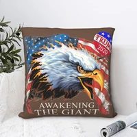 awakening american square pillowcase cushion cover funny zip home decorative polyester car simple 4545cm