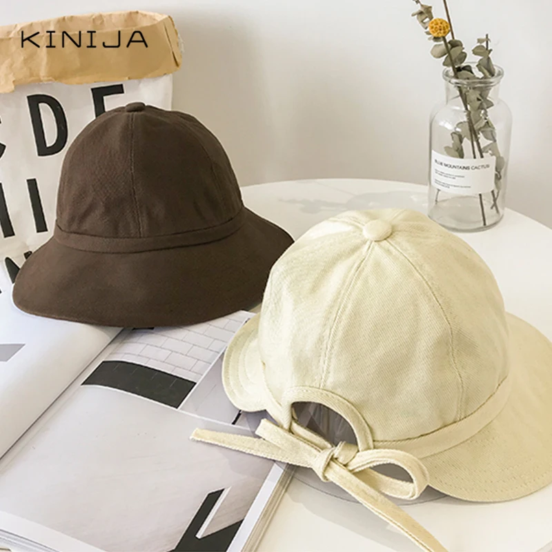 Шляпа женская летняя Корейская версия галстук веревка девочка чистый цвет