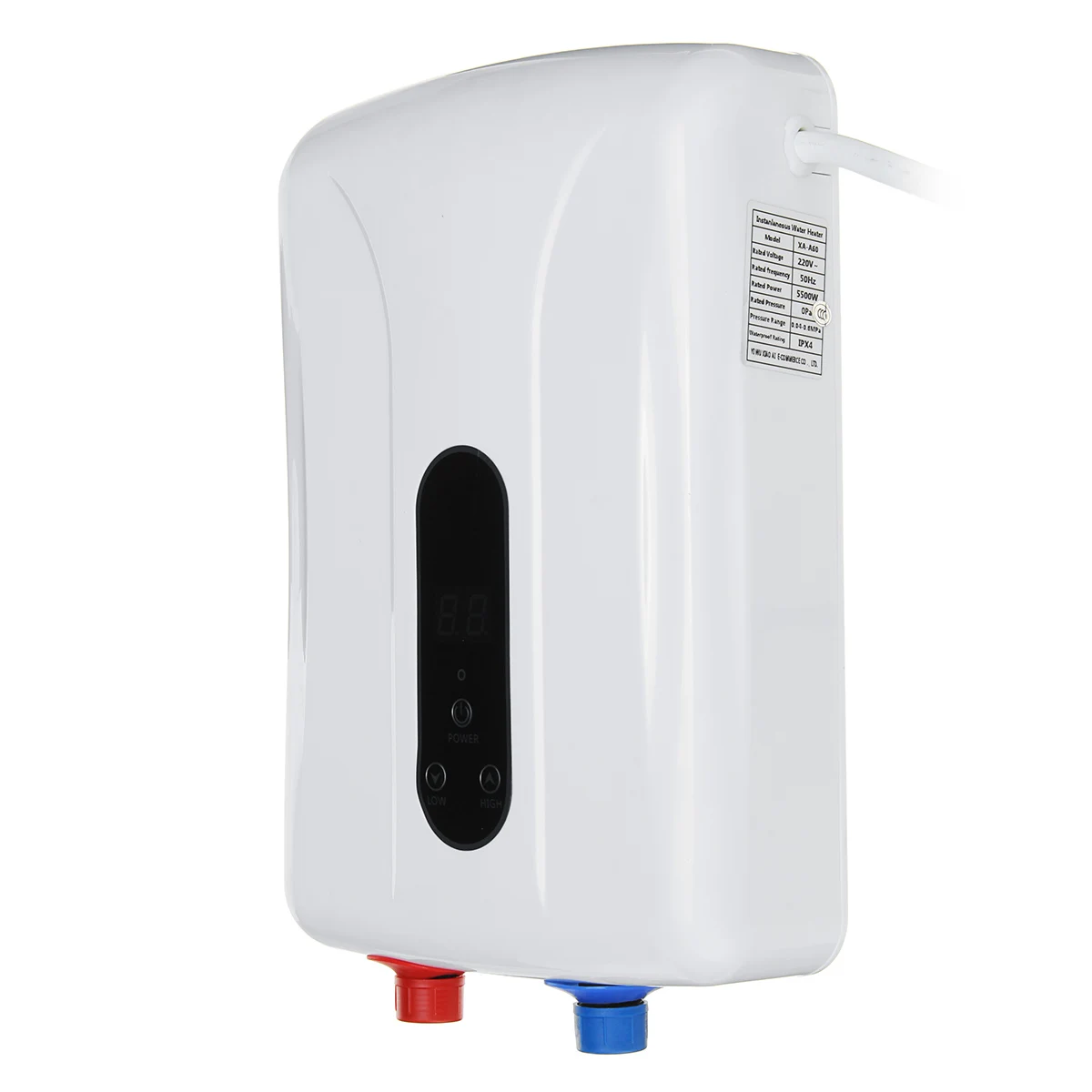 5500 Вт безрезервуарный мгновенный Электрический водонагреватель светодиодный с