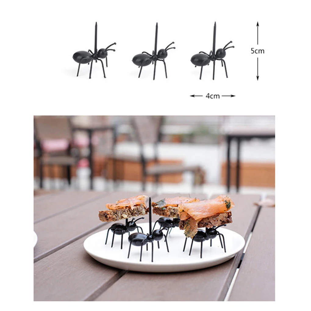 

12pcs/set Mini Ant Fruit Fork Eco Plastic Kitchen Forks food pick for Bar Party Fruit Fork Kitchen Forks