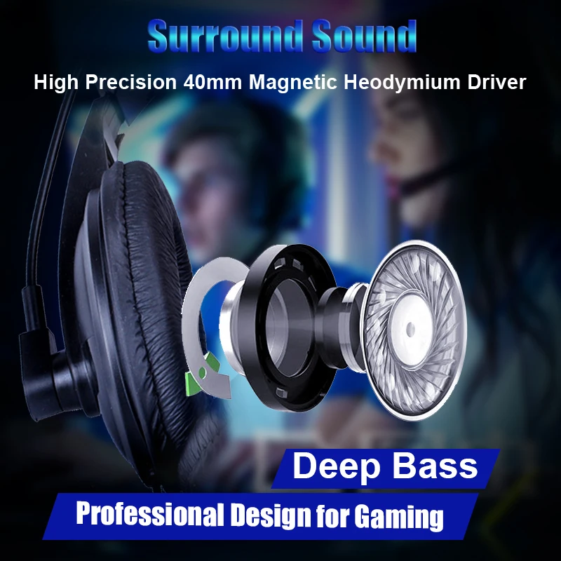 Игровые гарнитуры с сабвуфером и супербасами стереогарнитура игровые наушники