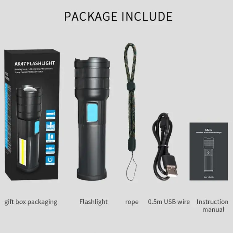 Высокий светильник L2 T6 светодиодный вспышка фонарь лампа 5В COB зарядка через USB