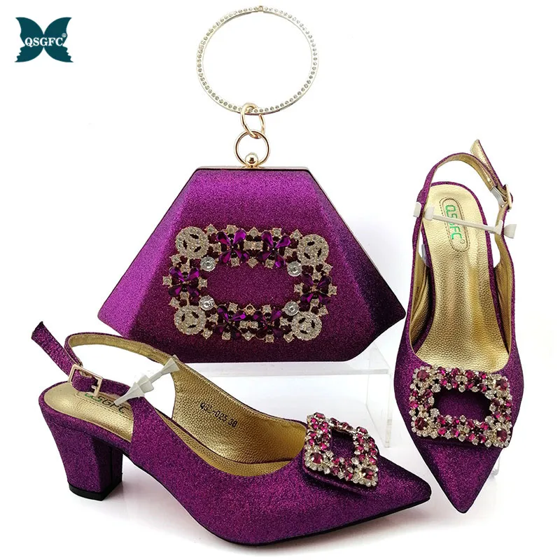 Новейший Свадебный комплект из туфель и сумочки в итальянском стиле