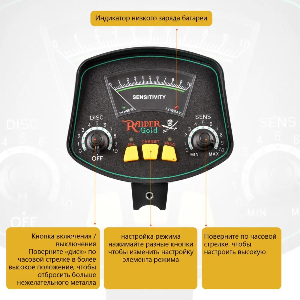 Профессиональный Подземный металлоискатель MD3009II с золотым заземлением MD 3009ii