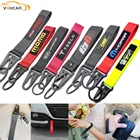 Автомобильный брелок для ключей, брелок для ключей с вышивкой из ткани TESLA OMP MOPAR BRIDE MUSTANG ACURA