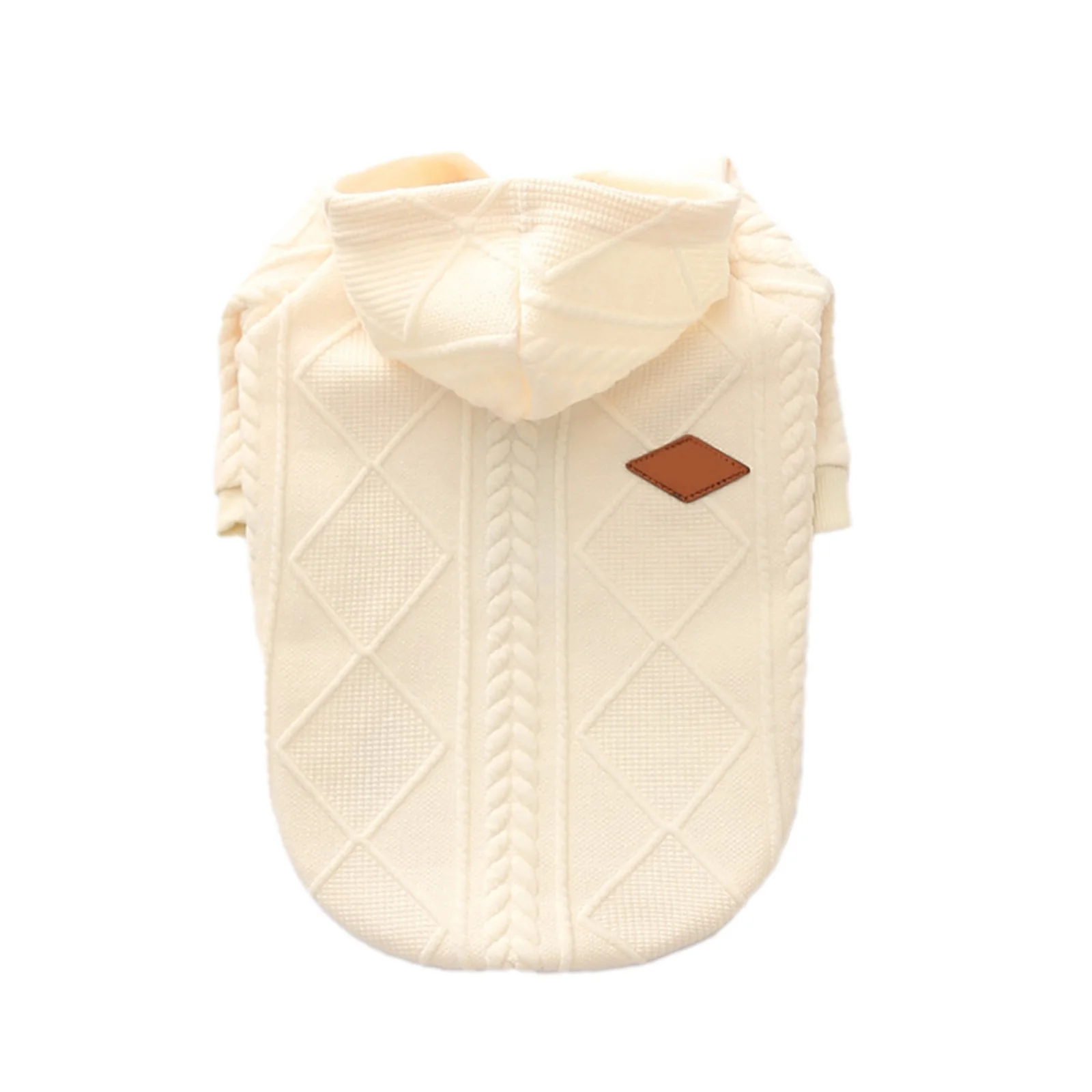 

Свитер с капюшоном для домашних животных, зимняя теплая мягкая одежда, вязаный свитер, застежка-молния для маленькой детской модели