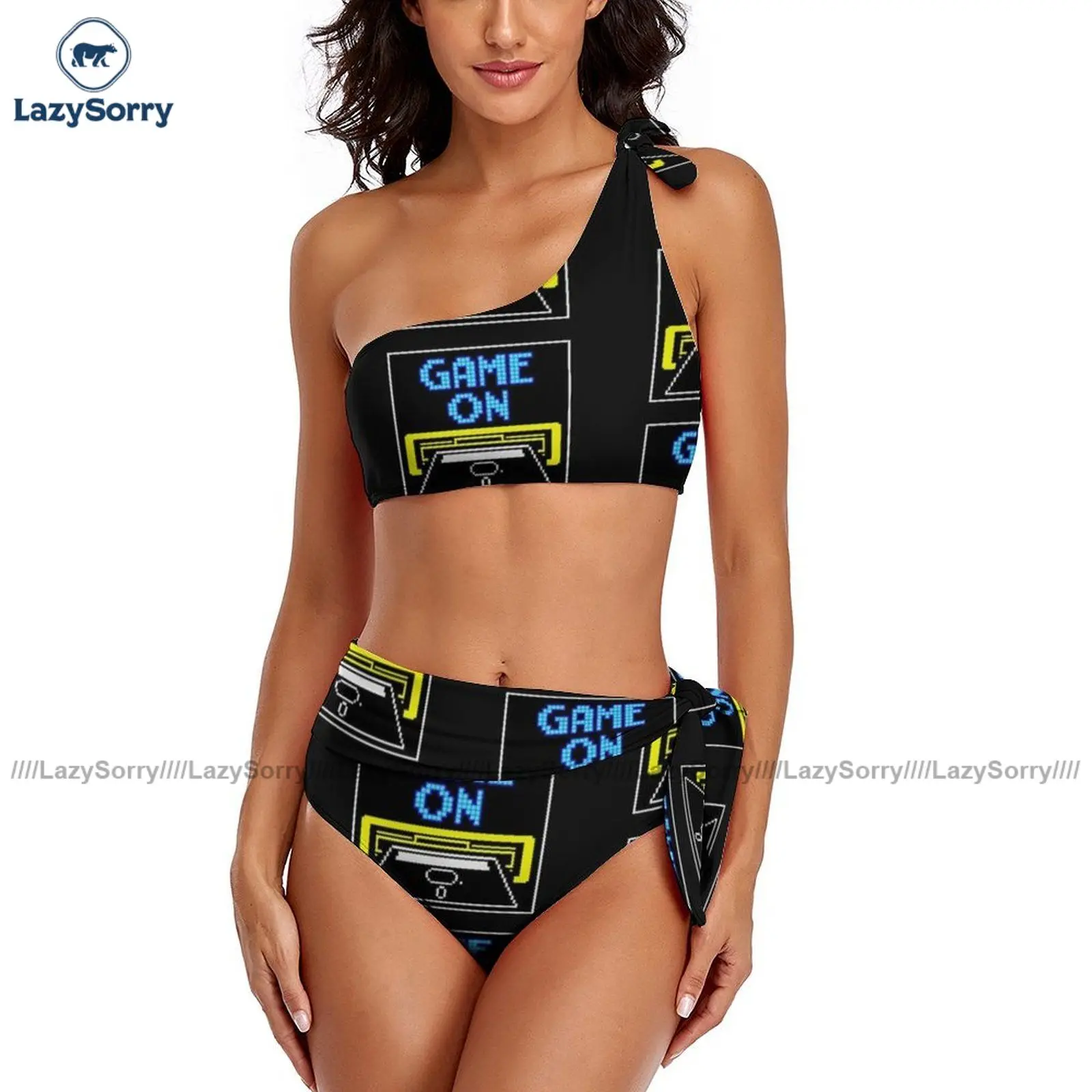 

Disk Bikini Swimsuit With Ties Modern Swimwear Arena Teenage Fashion Two Piece Bathing Suit