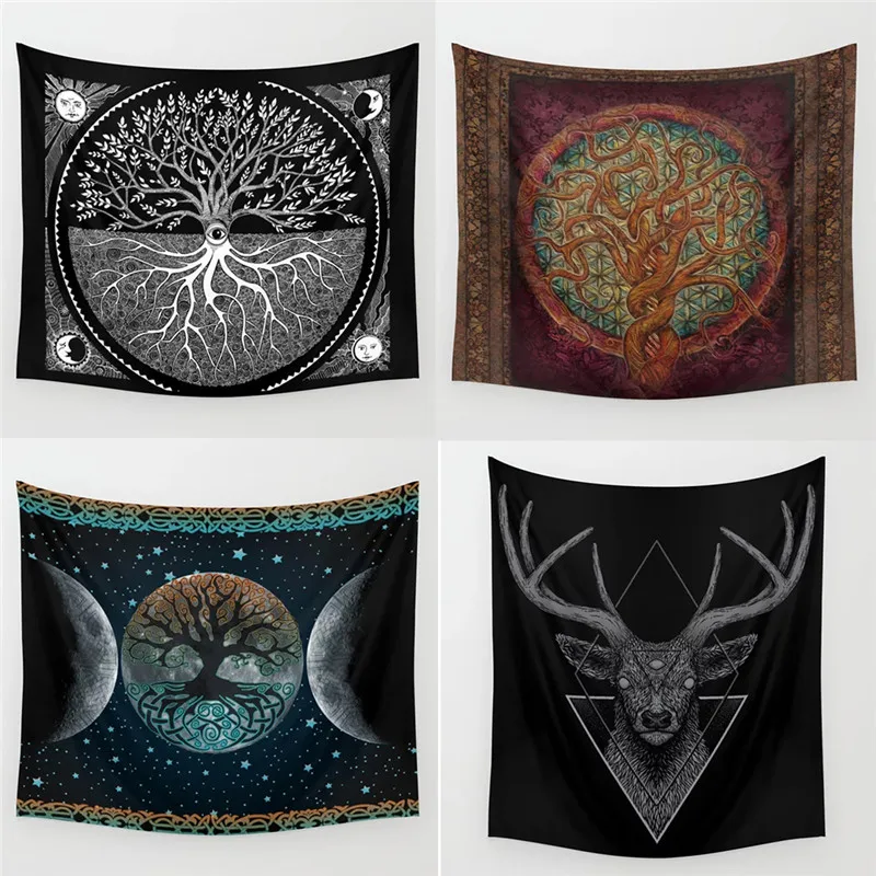 Прямая поставка настенный гобелен Wicca Tarot одеяло ткань для спальни 180 × 230 см с