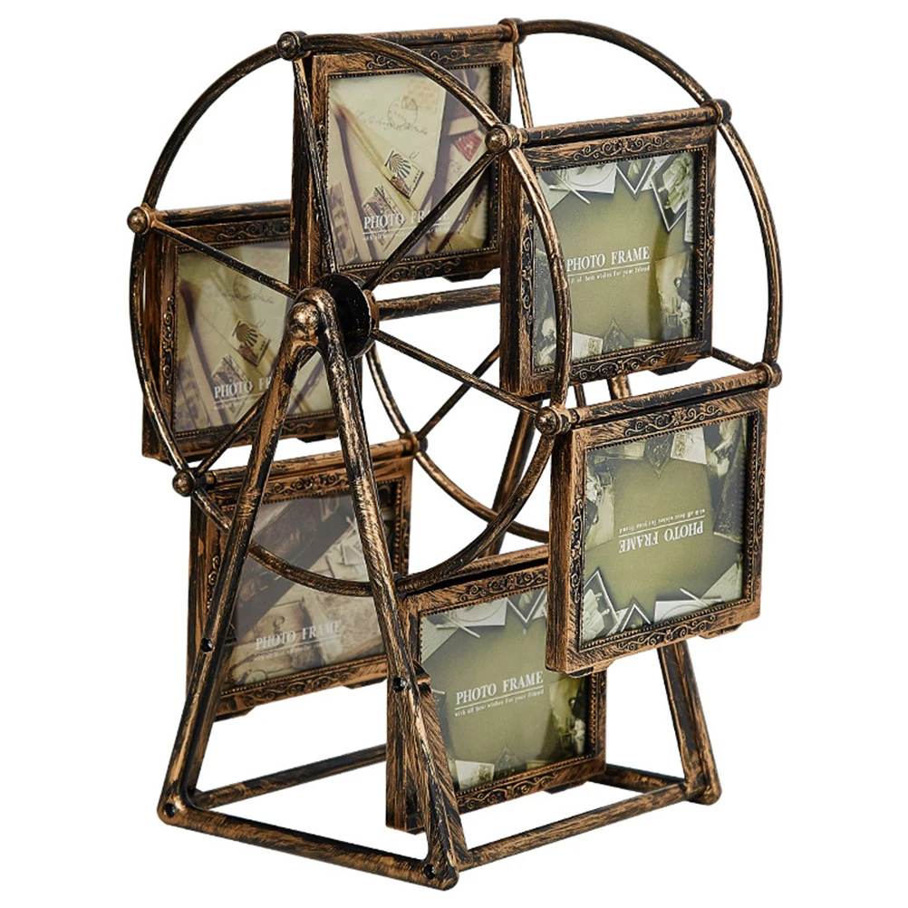 Винтаж Семья фоторамка обозрения вращающееся колесо фото рамка для дома Декор