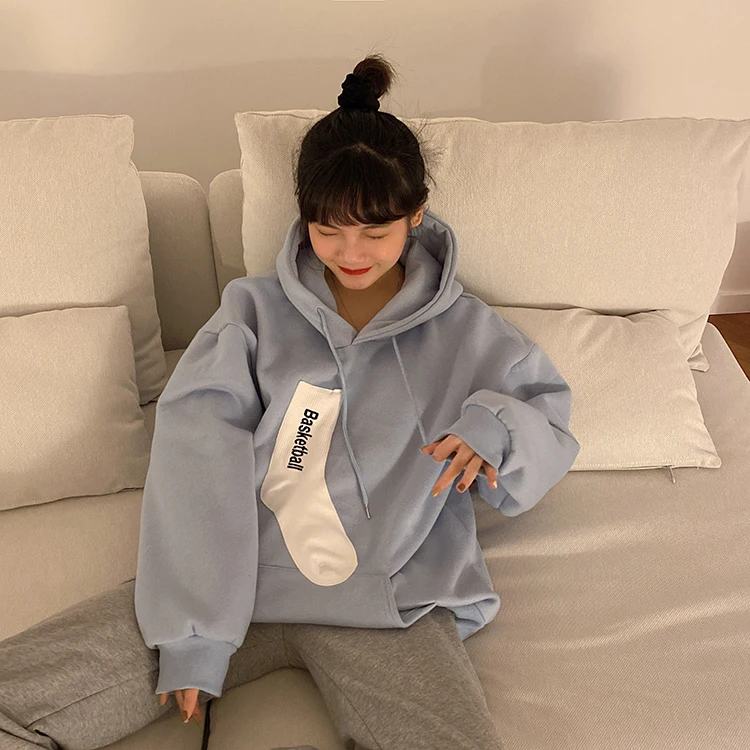 

4 colors 2020 autumn and winter loose cartoonlong-sleeve pullover thick sweatshirts womens Warm hoodies womens (F4176)