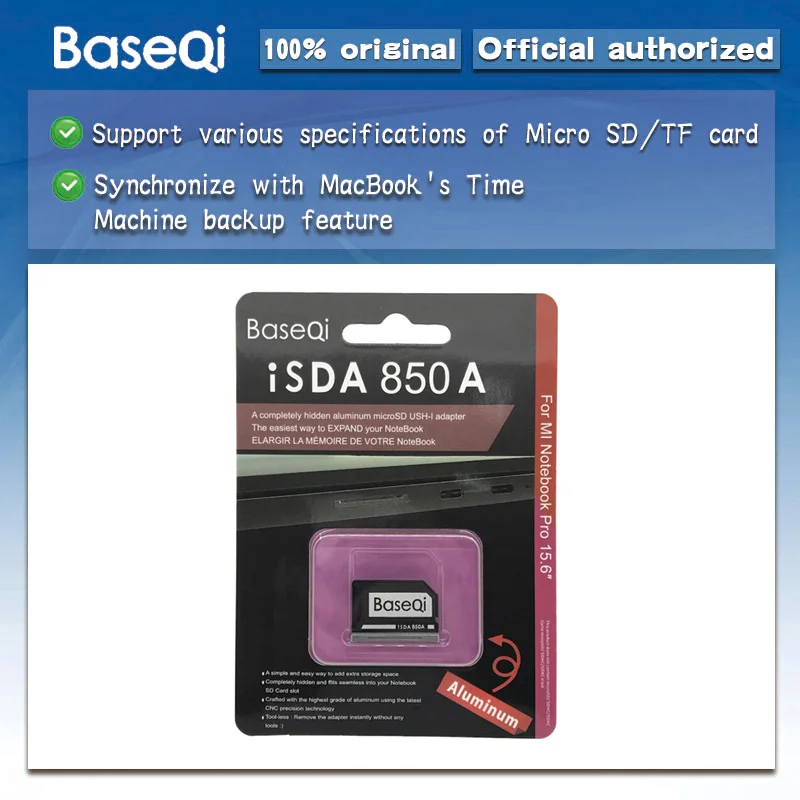 BaseQi Aluminum NinjaDrive Micro SD Card Adapter For Xiaomi Mi Notebook Pro 15.6&quot |
