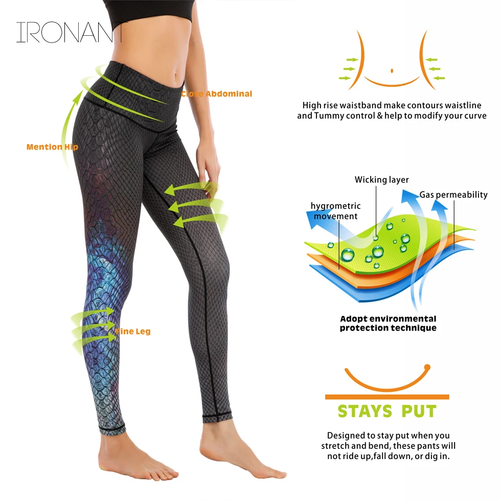

Women's Sport Tight Dye Ombre Tummy Control Gym Pants High Waist Comfort Butt Scrunch Snake Print Yoga Accessories Leggings