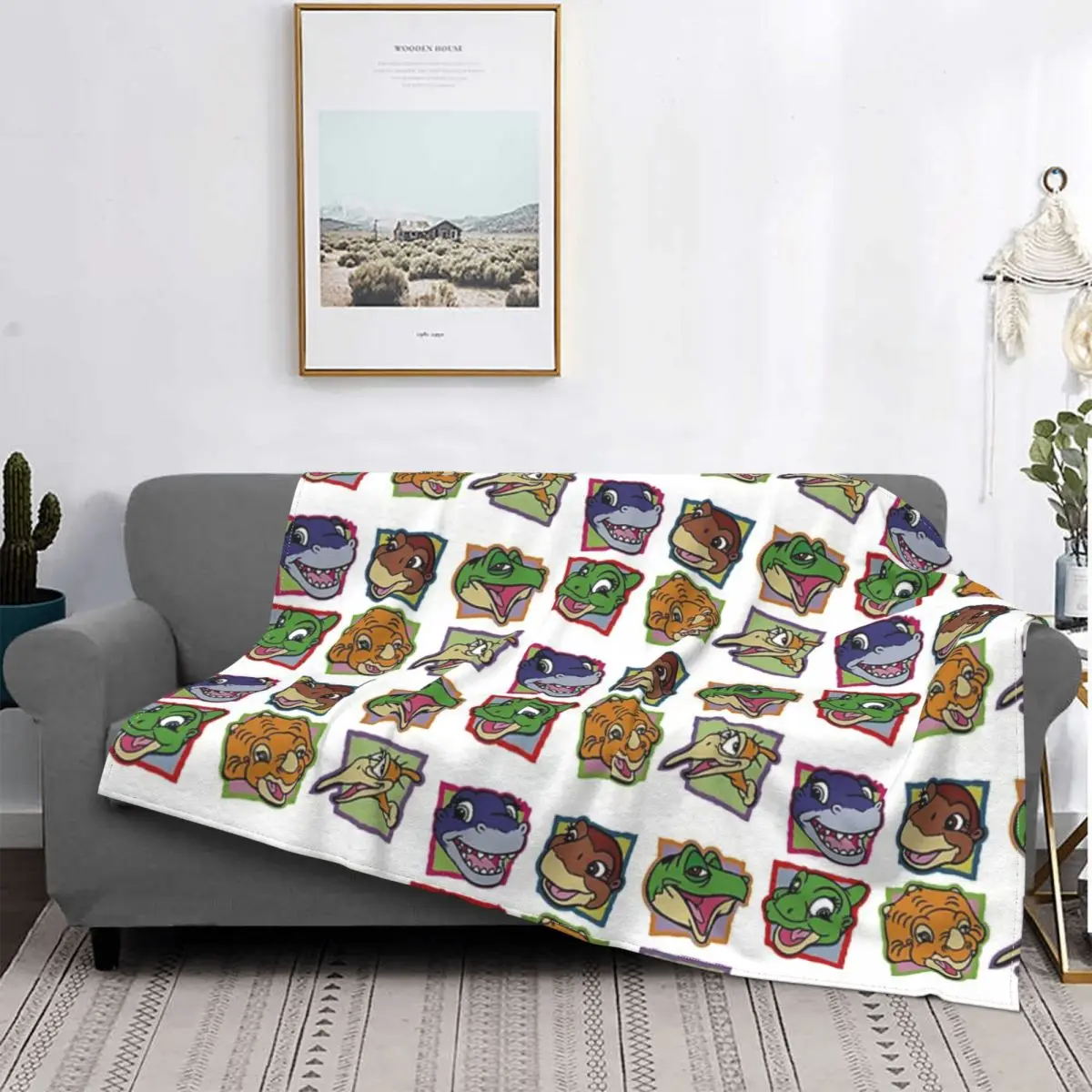 

Manta a cuadros de The Land Before Time, colcha para cama, sofá, muselina, manta Kawaii para cama