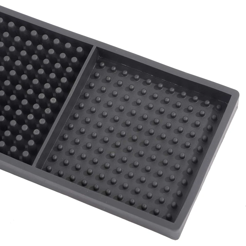 

5 Packs 3.2x24 Inch Rubber Bar Service Mat, Black Drink Coasters, Heavy Duty Leakproof & Non Slip Tabletop Protection
