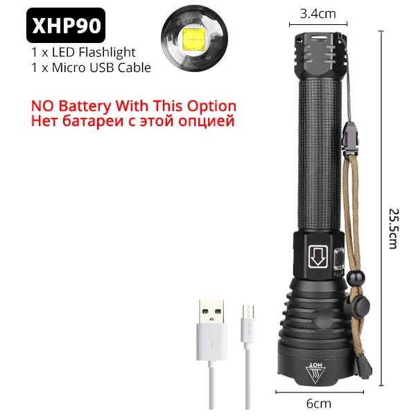 Option E Высокая мощность XLamp XHP90 самая мощная светодиодная вспышка с Usb Zoomable светильник Мощность 26650 18650 батарея Xhp70.2 Тактический светильник фонарь - Испускаемый цвет: Option E