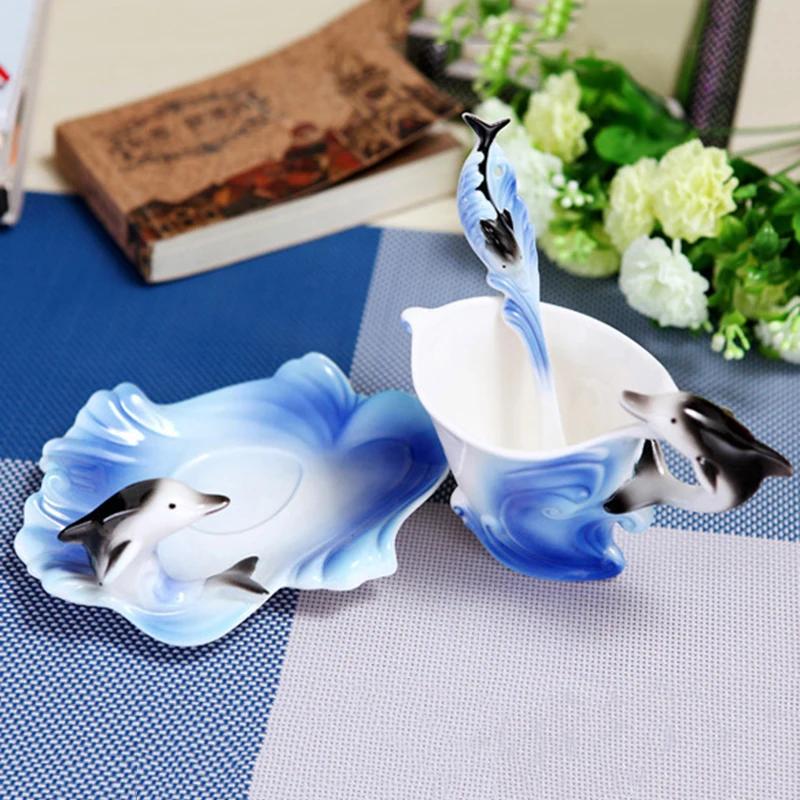 Набор изысканных керамических чашек 180 мл фарфоровая кофейная кружка с рисунком