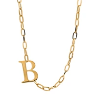 high quality stainless steel letter b pendant necklace for women charm metal chain choker necklace statement jewelry 2021