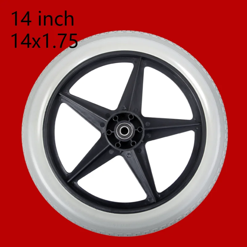 

Wheelchair Accessories 14-inch Tires 14x1.75 Solid Tires, Non-inflatable Rear Wheels, Small Wheelchair Wheels
