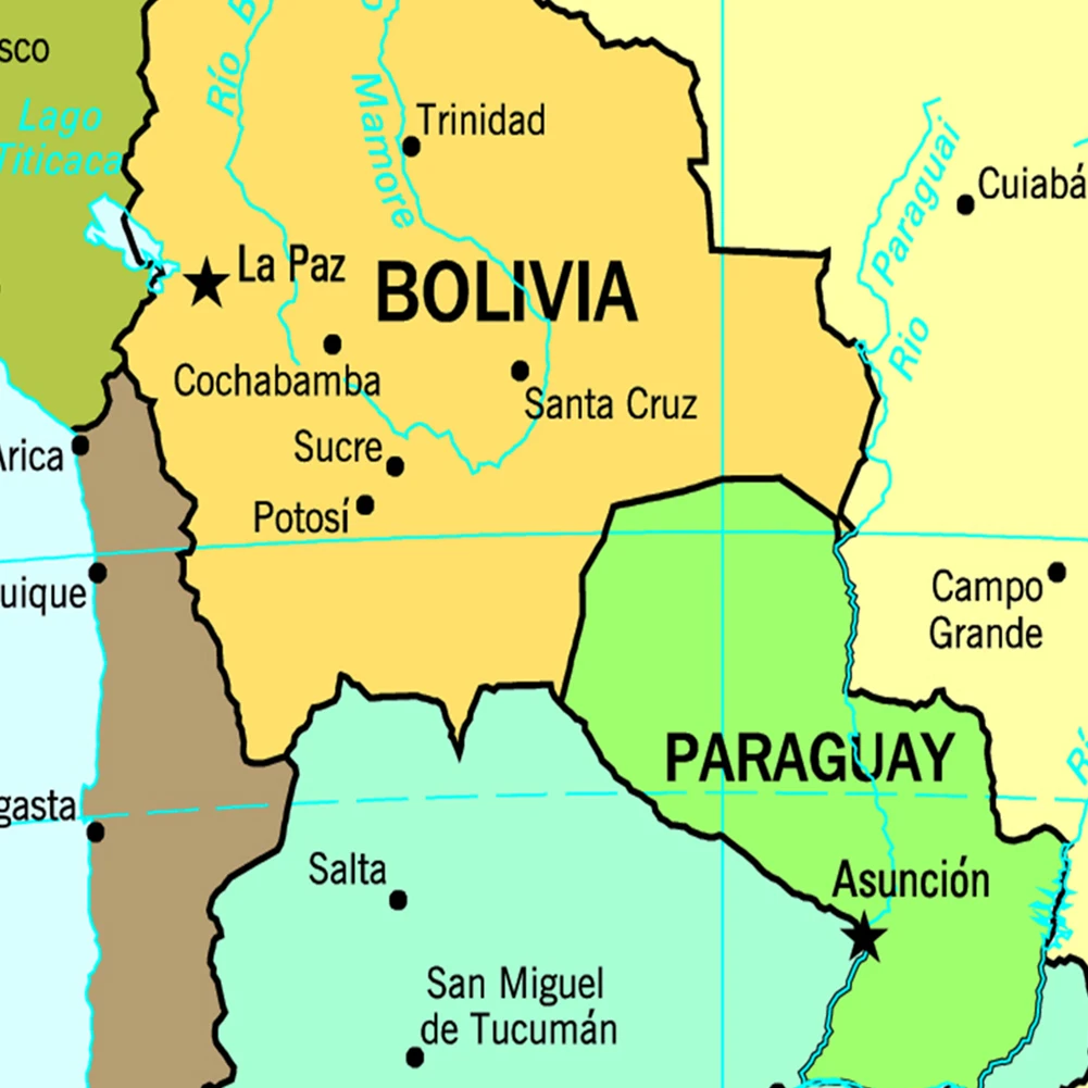 59*84 см политическая карта Южной Америки настенный художественный плакат