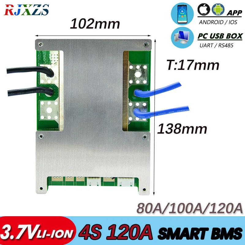Смарт BMS 4S 60a/80A/100a/120a 16 8 V bms литий ионный PCM с UART внешним программным обеспечением