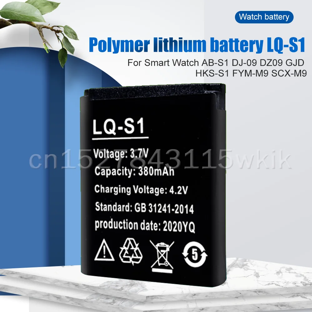 1-4PCS LQ-S1 3.7V 380mAh Rechargeable Lithium Polymer Battery For Smart Watch AB-S1 DJ-09 DZ09 GJD HKS-S1 FYM-M9 SCX-M9 W8 LQS1 |