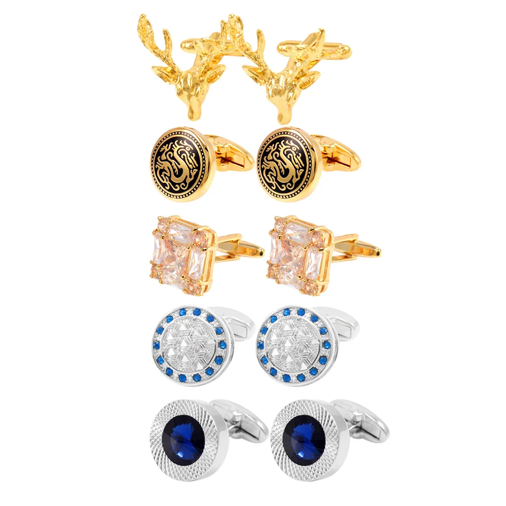 

Multi French Style Vintage Brass Cufflinks Stylish Business Mens Shirt Jewelry