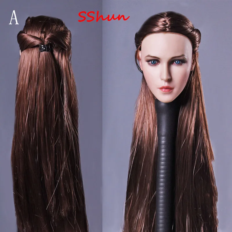 

D009 1/6 Scale Female Head Sculpture European/ American Hair Transplant Beauty Head Sculpture Model For 12'' Action Figure Body