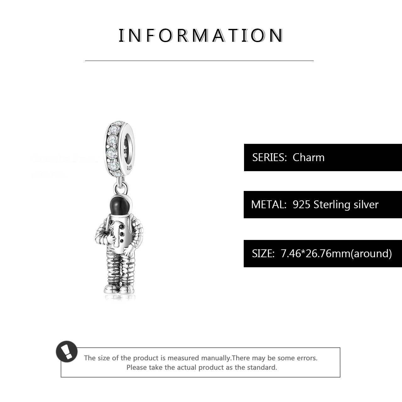 

New Original 925 Sterling Silver Bead Great Astronaut Shape Pendant Charm Fit European Bracelet Bangles DIY Women Jewelry Making