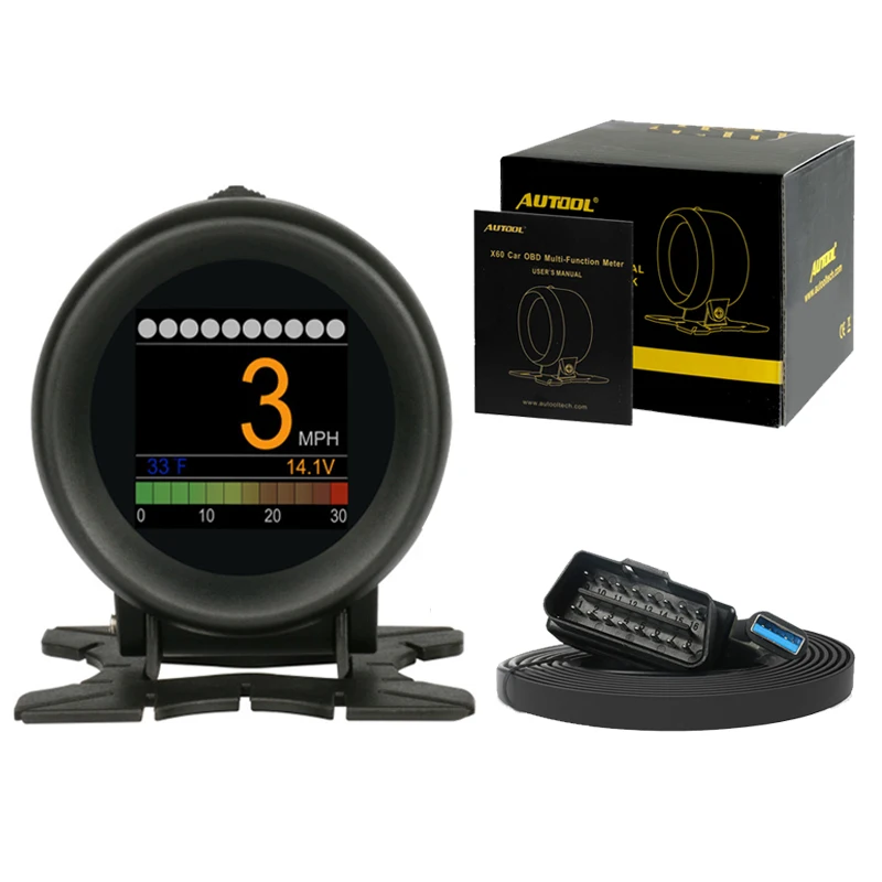 AUTOOL X60 дисплей на голову Hud Obd2 Ii автомобильный считыватель кода двигателя Цифровой измеритель компьютерный Автомобильный спидометр автоматический диагностический инструмент