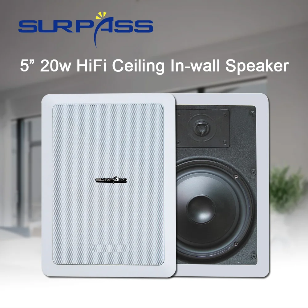 Fashion Home Theater Rectangle Enchased Mount Ceiling In-wall Speaker Background Music System 70V/110V High Quality Loudspeaker |