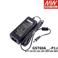 mean well gst18a gst25a gst40a gst60a p1j industrial adaptor 5v 7v 9v 12v 15v 18v 24v 28v 48v meanwell switching power supply