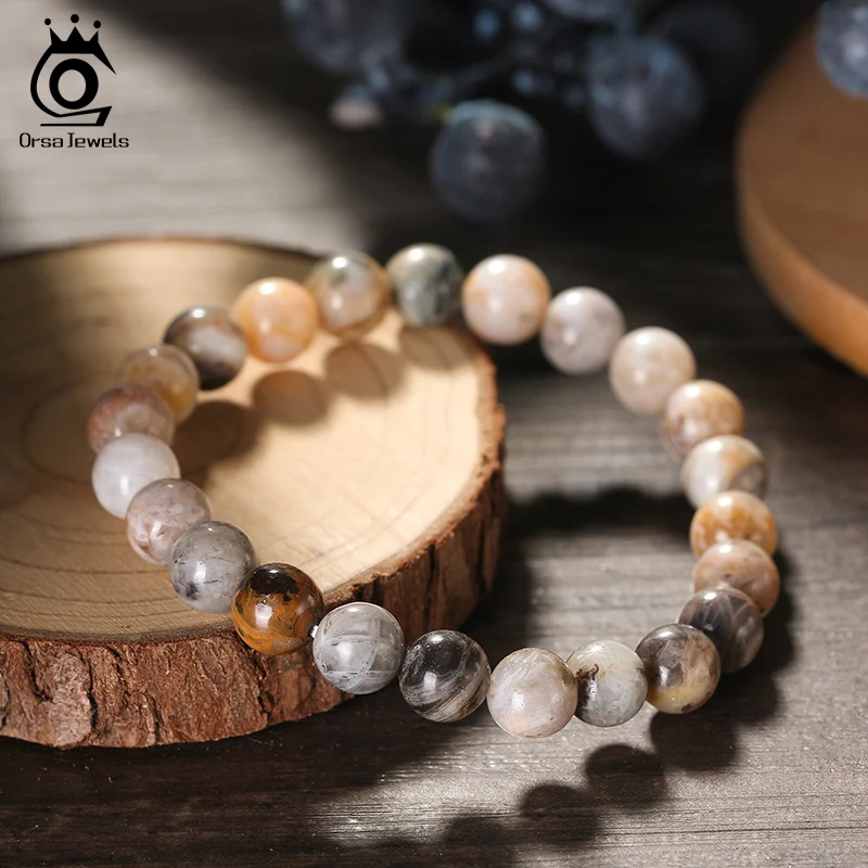 Браслет ORSA JEWELS из натурального камня с чакрами рейки для женщин и мужчин