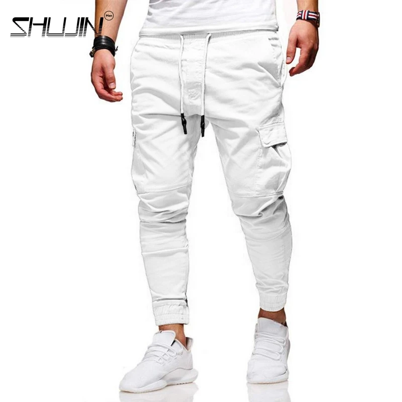 

Men Pants Thin Casual Jogger Pants Streetwear Cargo Pants Men's Multi-pockets Trousers Fitness Gyms Sweatpants Mens