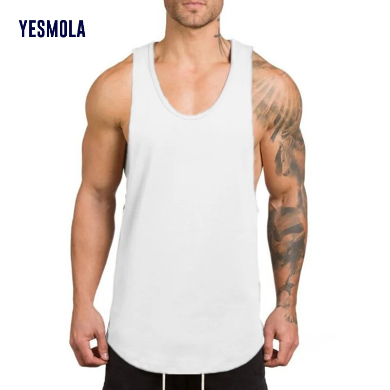 

Майка YESMOLA мужская летняя, однотонная Спортивная Базовая футболка с V-образным вырезом, без рукавов, для бодибилдинга