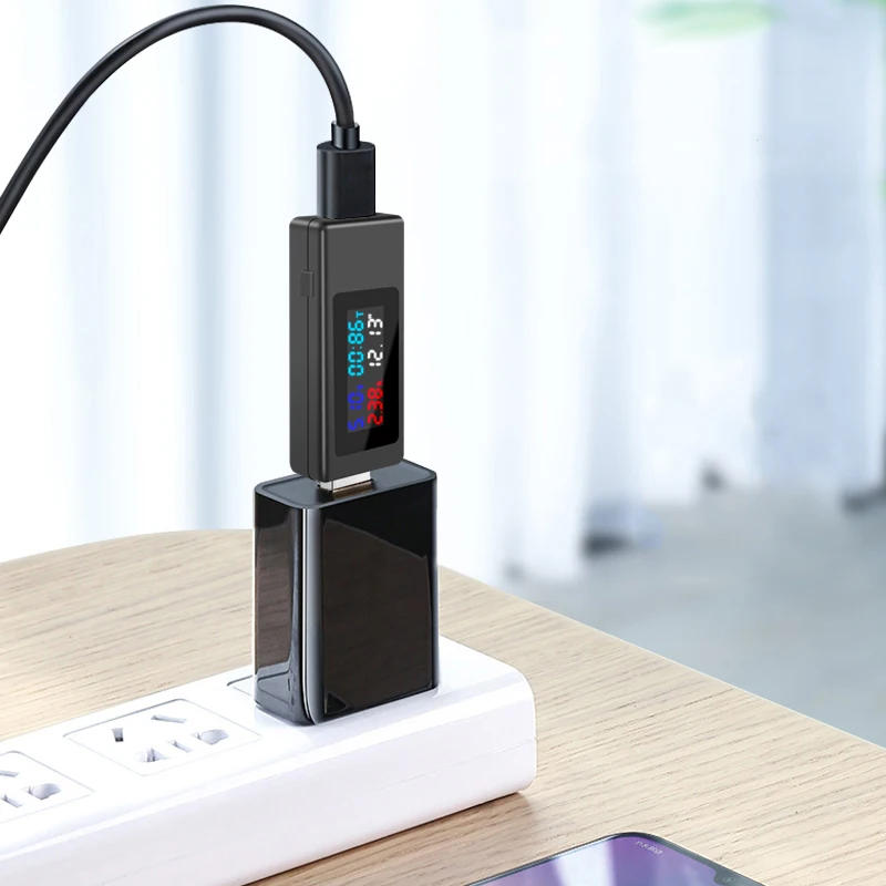 USB 3 1 6.5A 4-30 в DC Цифровой вольтметр напряжения тока быстрое зарядное устройство