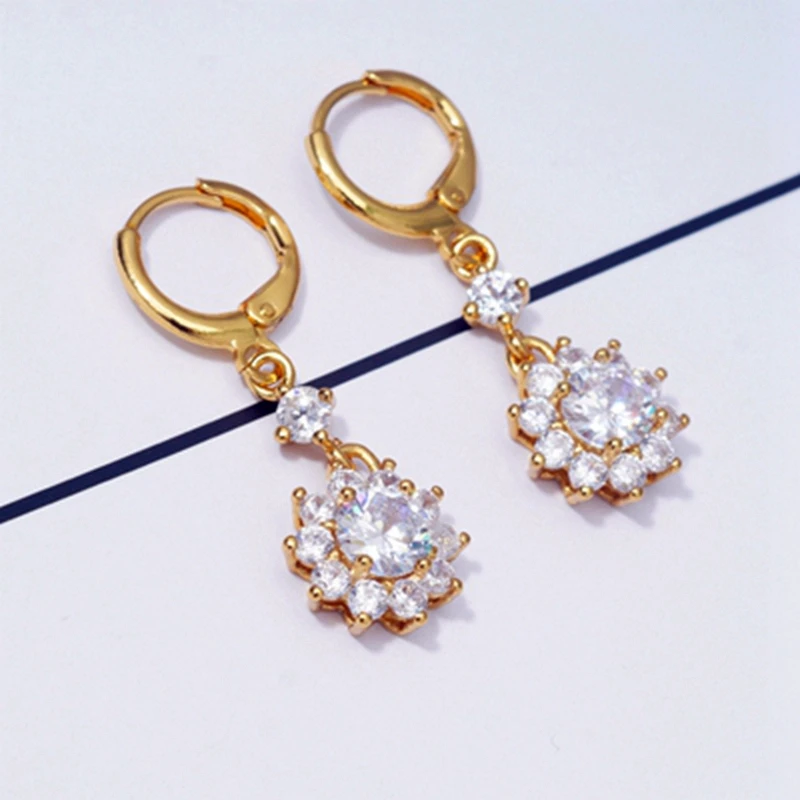 Серебряные серьги женские модные цветок с болтающимися частями для женщин белый